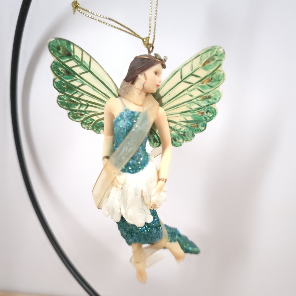VTG Fairy Ornament On Wings of Light Peacock Fantasy Ashton Drake